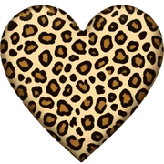 Leopard print heart sticker