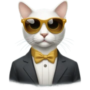 Cat with sunglasses sticker
