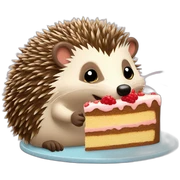 hedgehog-eats-cake sticker