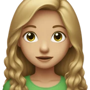 Girl with green eyes, light brown long hair sticker
