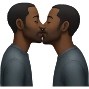 Two black men kissing sticker