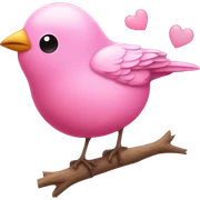 bird kiss heart pink sticker