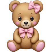 teddy bear with pastel pink bow sticker