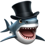 Shark with a top hat sticker