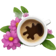 Coffee and flowers sticker