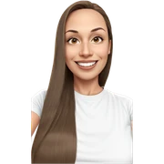 smiling person with brown hair sticker