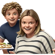 friends enjoying food together sticker