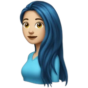 Brunette-Girl-with-long-blue-front-hair sticker