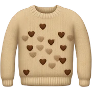 knitted beige sweater with brown hearts  sticker