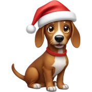 Dashound wearing santa hat sticker