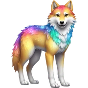 Colorful Sparkle-wolf full body sticker