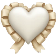 white heart with beige bow sticker