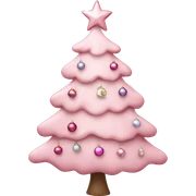 Light pink christmas tree with ornaments sticker