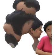 dreamy black hair portrait sticker