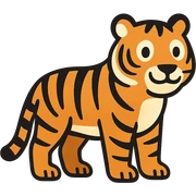 flat toon style tiger sticker