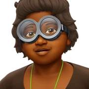 dark skinned boy with goggles sticker