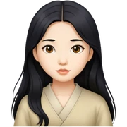 Asian girl long hair sticker
