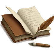 book and quill sticker