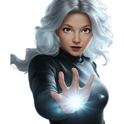 realistic portrait of white haired girl sticker