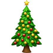 Cristhmas tree with años sticker