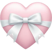 Pastel pink heart with white bow sticker