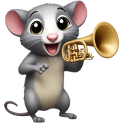 Possum playing trumpet sticker