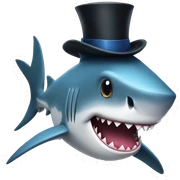 Shark with a top hat sticker
