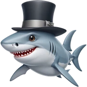 Shark with a top hat sticker