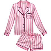 Striped pink and white silk Victoria’s Secret pajama set sticker