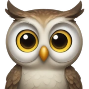 cute owl with huge eyes  sticker