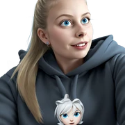 blue eyed girl in hoodie sticker