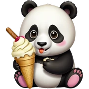 Panda eating ice cream sticker