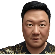 male portrait with black shirt sticker