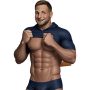 smiling muscular man in underwear sticker