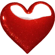Glittery red heart sticker