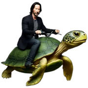 keanu reeves riding a turtle sticker