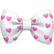 white bow with pink hearts  sticker