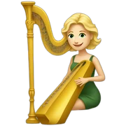 blond woman harpist sticker