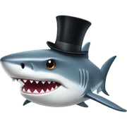 Shark with a top hat sticker