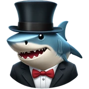Shark with a top hat sticker