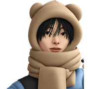 boy in winter hooded scarf sticker