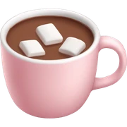 Light Pink mug of hot chocolate with marshmallows  sticker