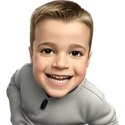 smiling boy in a chair sticker
