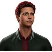male in red jacket sticker