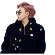 girl in profile with jewelry sticker