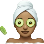 Spa with cucumbers on eyes sticker