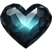 Black crystal heart sticker