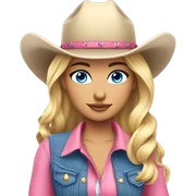blonde cute blue eyes cowgirl pink outfit stunning sticker