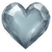 grey crystal heart sticker