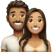 Thick brunette girl laughing with Indian man  sticker